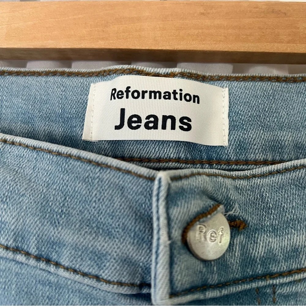 Reformation High & Skinny Jeans Amalfi Wash Denim Stretchy Sz 26 - Picture 5 of 8